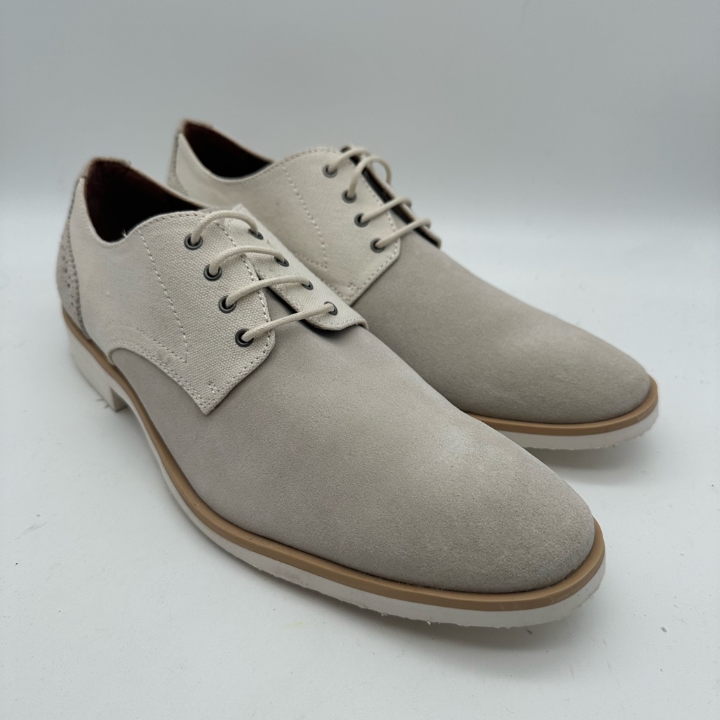Brand New Stacy Adams Preston 24891125 Ivory SuedeCanvas Upper